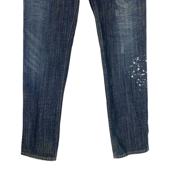 Dsquared2 Splatter Distressed Slim Straight Leg Jeans Size 34 - Picture 4 of 8